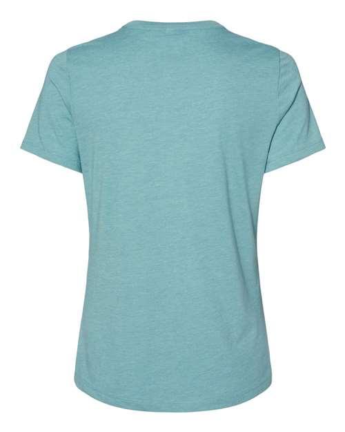 Women’s Relaxed Fit Heather CVC Tee - Heather Blue Lagoon Back