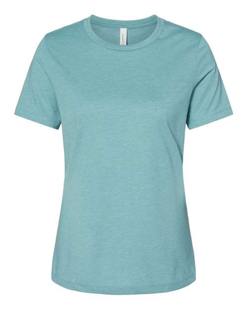 Women’s Relaxed Fit Heather CVC Tee - Heather Blue Lagoon Front