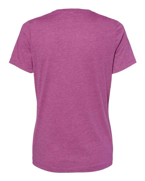 Women’s Relaxed Fit Heather CVC Tee - Heather Magenta Back