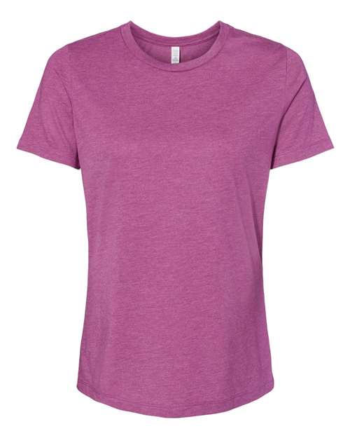 Women’s Relaxed Fit Heather CVC Tee - Heather Magenta Front