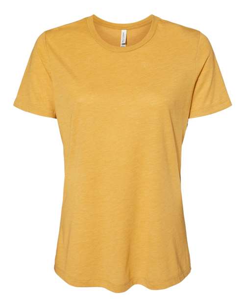 Women’s Relaxed Fit Triblend Tee - Mustard Triblend Front