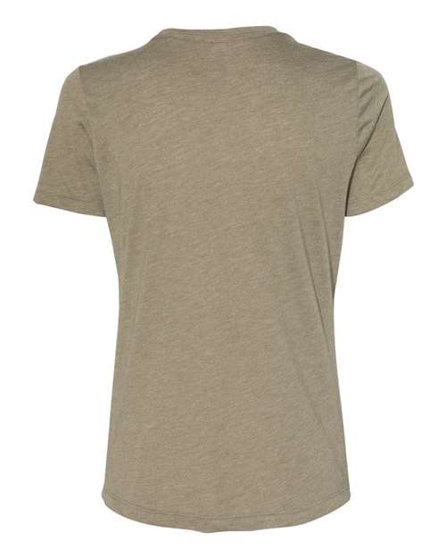 Women’s Relaxed Fit Triblend Tee - Olive Triblend Back
