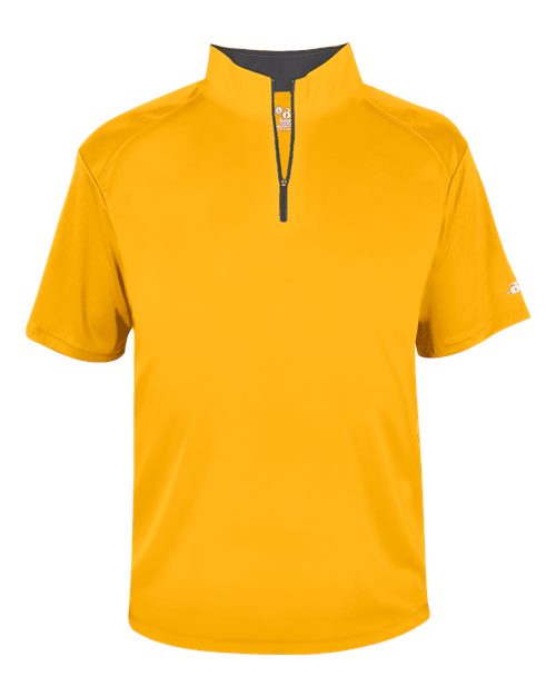 Men's B-Core Short Sleeve Quarter-Zip - Gold/ Graphite Front