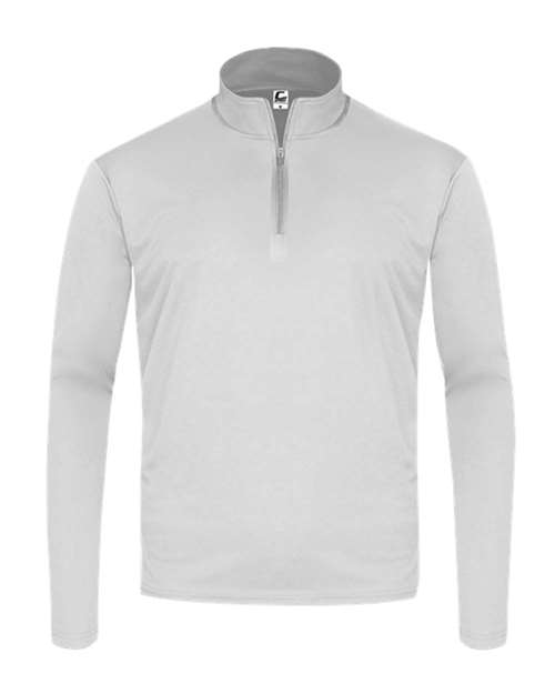 Youth Quarter-Zip Pullover - White Front