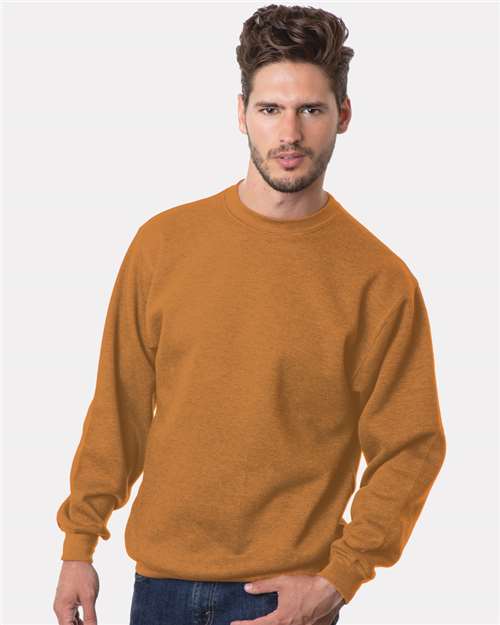 Unisex USA-Made Crewneck Sweatshirt - Caramel Brown Front