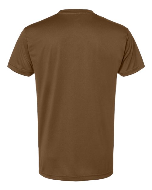 Unisex USA-Made Performance T-Shirt - Coyote Brown Back