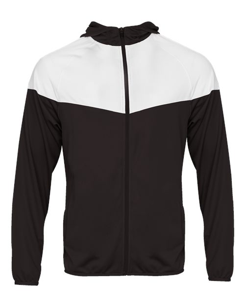 Youth Sprint Outer-Core Jacket - Black/ White Front