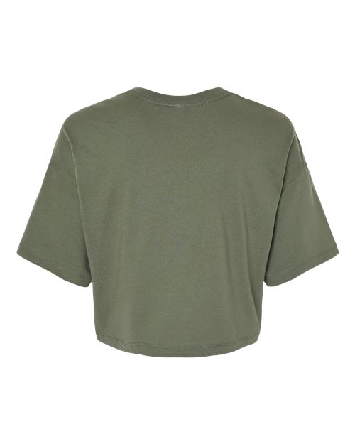 Women's Jersey Crop Tee - Military Green Back