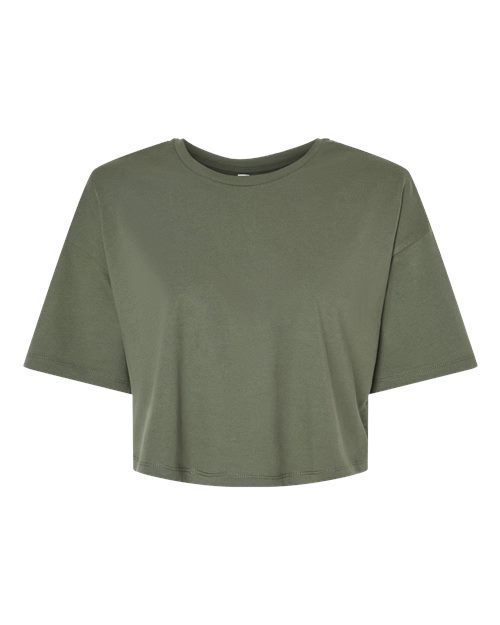 Women's Jersey Crop Tee - Military Green Front
