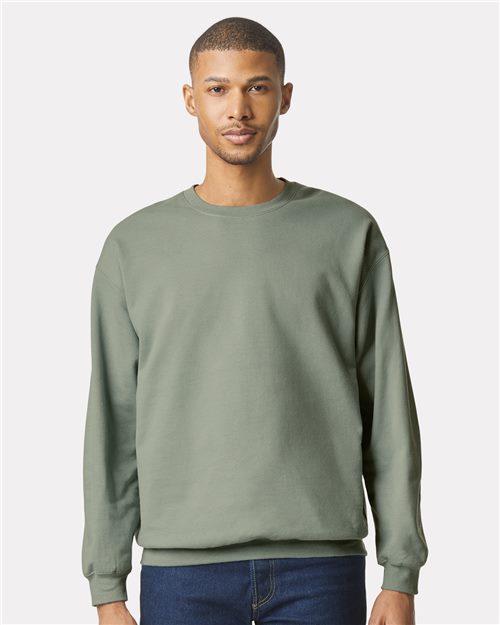 Unisex Softstyle® Midweight Crewneck Sweatshirt - Heather Black Front