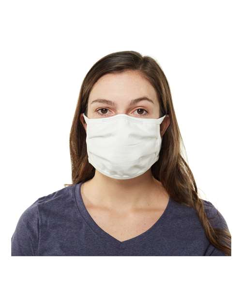 3-Ply Cotton Face Mask - White Front