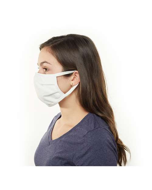 Hanes 3-Ply Cotton Face Mask - Side