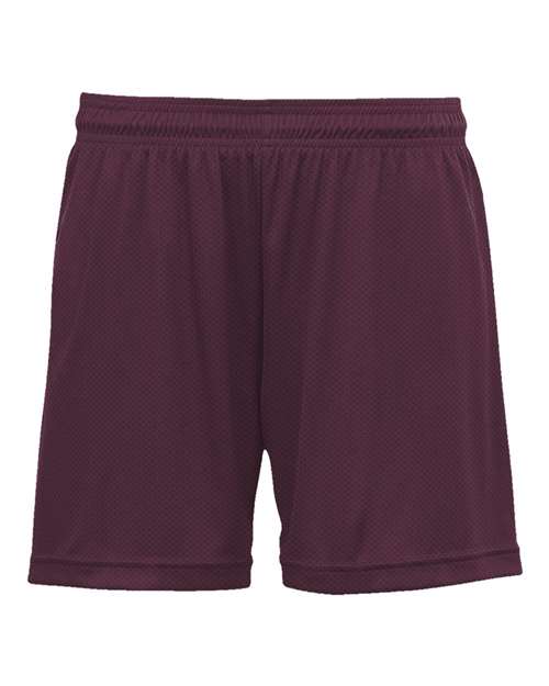 Women's Mesh Shorts - Maroon Front
