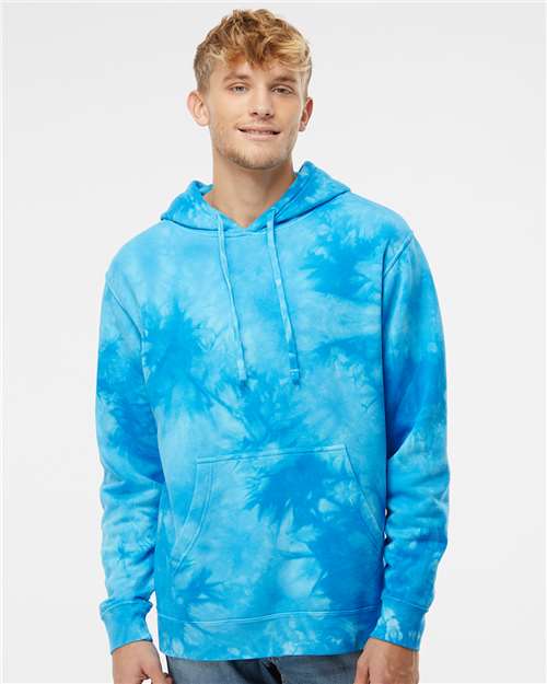 Independent Trading Co. Unisex Midweight Tie-Dyed Hooded Sweatshirt - Model Front