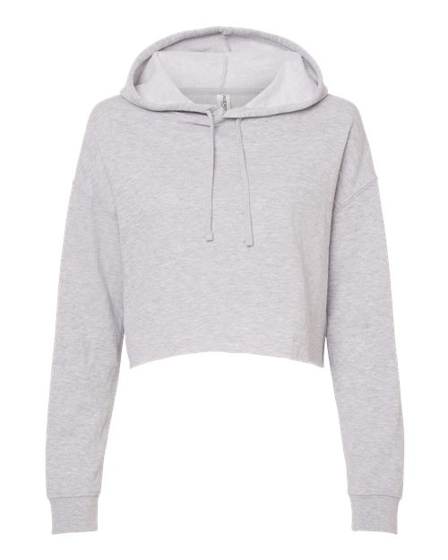 Women’s Lightweight Crop Hooded Sweatshirt - Grey Heather Front