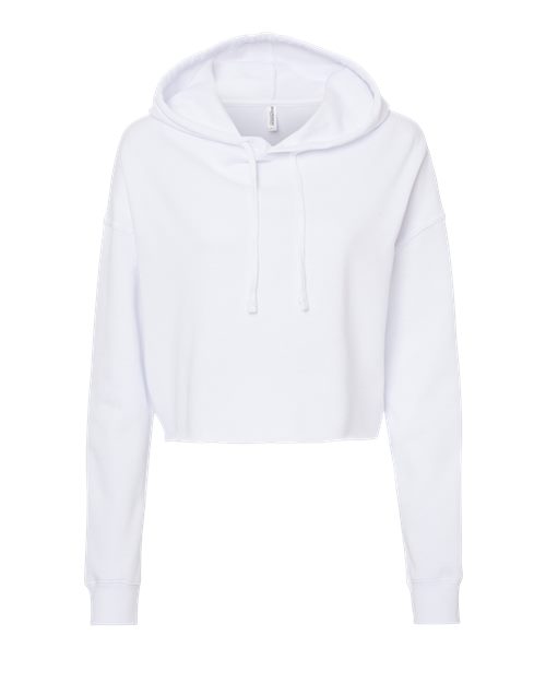 Women’s Lightweight Crop Hooded Sweatshirt - White Front