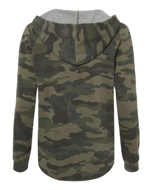 Women’s Lightweight California Wave Wash Hooded Sweatshirt - Forest Camo Heather Back