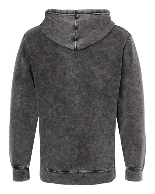 Unisex Midweight Mineral Wash Hooded Sweatshirt - Black Back