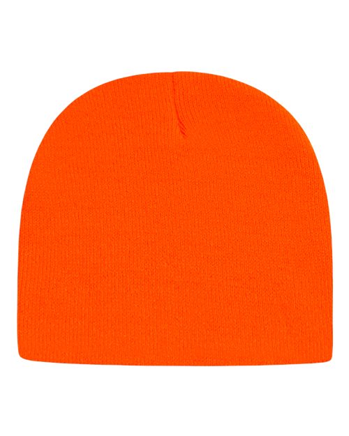 USA-Made 8 1/2" Beanie - Neon Blaze Orange Back