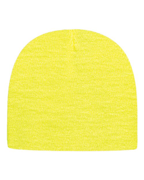 USA-Made 8 1/2" Beanie - Neon Yellow Back