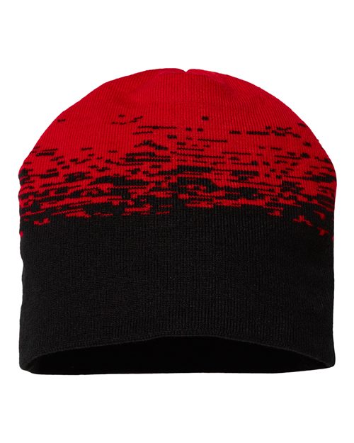 USA-Made Static Beanie - Black/ True Red Front