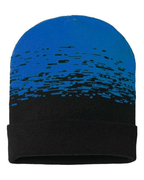 USA-Made Static Cuffed Beanie - Black/ True Royal Front