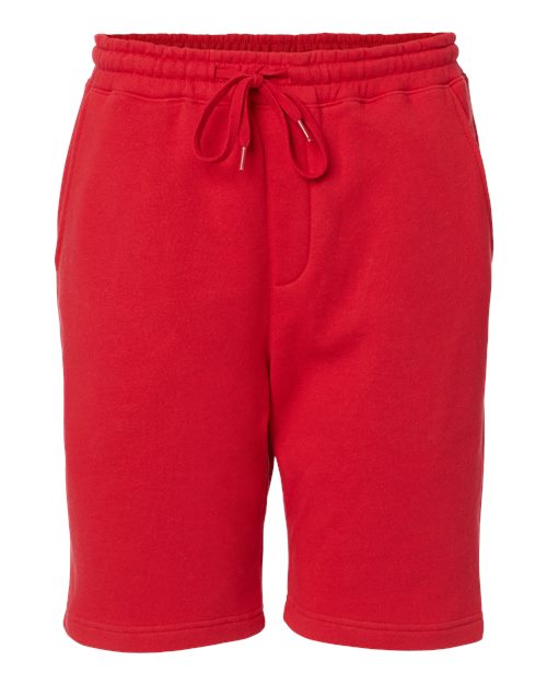 Men's Midweight Fleece Shorts - Red Front
