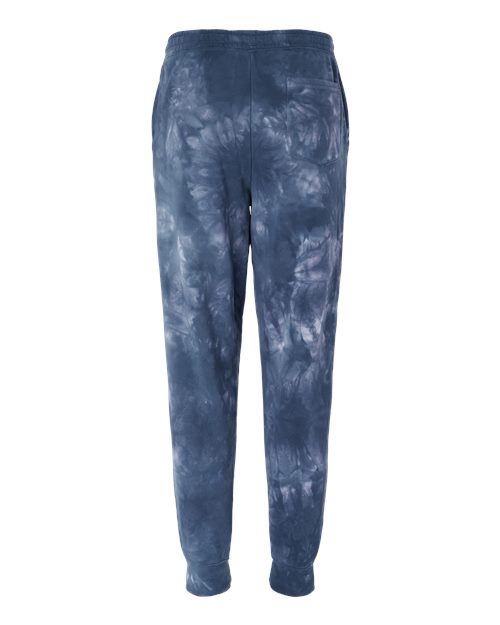 Unisex Tie-Dyed Fleece Sweatpants - Tie Dye Navy Back