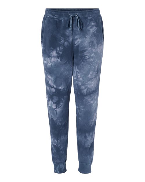 Unisex Tie-Dyed Fleece Sweatpants - Tie Dye Navy Front