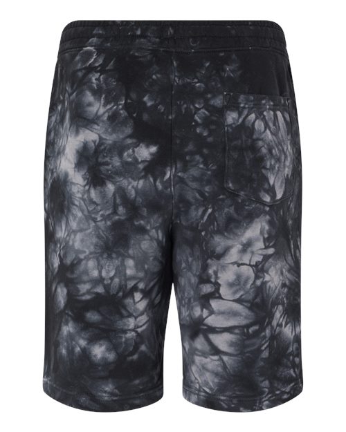 Unisex Tie-Dyed Fleece Shorts - Tie Dye Black Back