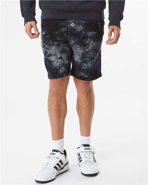 Independent Trading Co. Unisex Tie-Dyed Fleece Shorts - Model Front