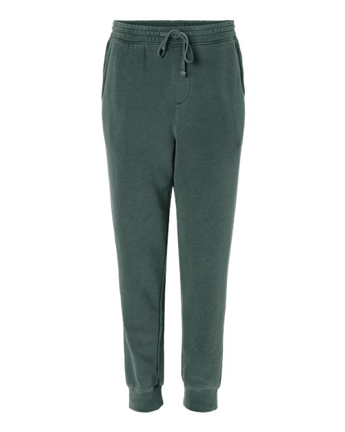 Unisex Pigment-Dyed Fleece Sweatpants - Pigment Alpine Green Front