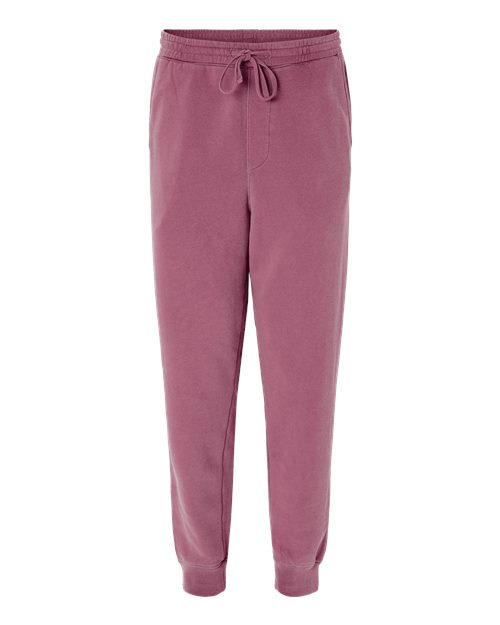 Unisex Pigment-Dyed Fleece Sweatpants - Pigment Maroon Front