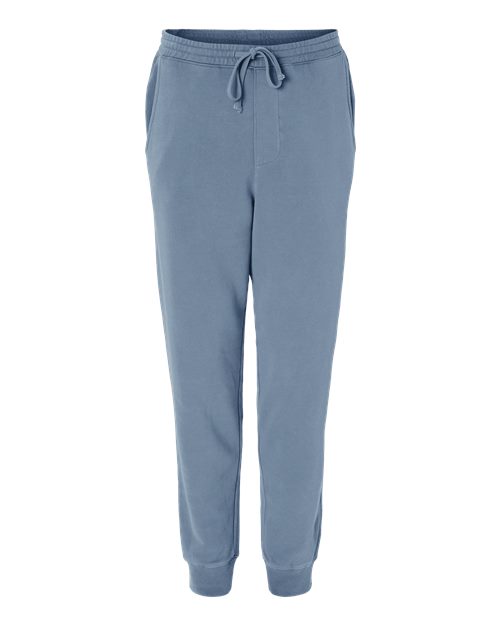 Unisex Pigment-Dyed Fleece Sweatpants - Pigment Slate Blue Front