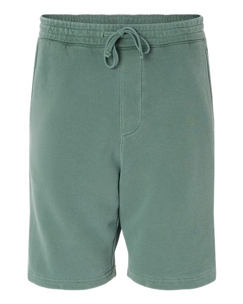 Unisex Pigment-Dyed Fleece Shorts - Pigment Alpine Green Front