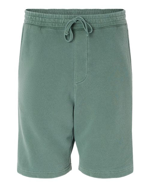 Independent Trading Co. Unisex Pigment-Dyed Fleece Shorts - Pigment Alpine Green Front