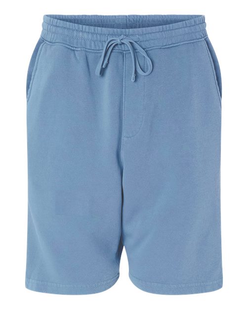 Unisex Pigment-Dyed Fleece Shorts - Pigment Light Blue Front