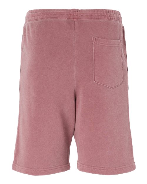 Unisex Pigment-Dyed Fleece Shorts - Pigment Maroon Back