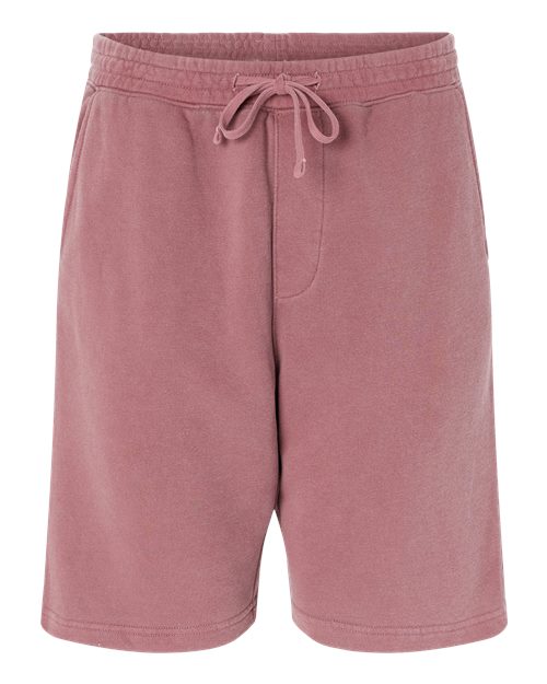 Unisex Pigment-Dyed Fleece Shorts - Pigment Maroon Front