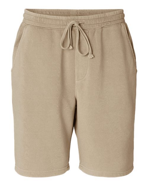 Unisex Pigment-Dyed Fleece Shorts - Pigment Sandstone Front