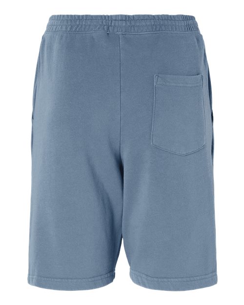 Unisex Pigment-Dyed Fleece Shorts - Pigment Slate Blue Back