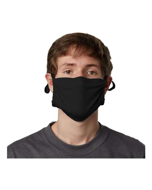 2-Ply Cotton Pocket Face Mask - Black Front