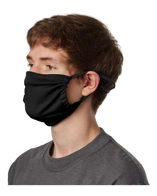 Hanes 2-Ply Cotton Pocket Face Mask - Side