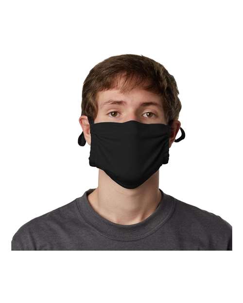 2-Ply Polyester Pocket Face Mask - Black Front