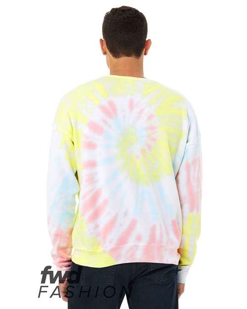 Unisex FWD Fashion Tie-Dyed Crewneck Sweatshirt - Rainbow Pastel Back