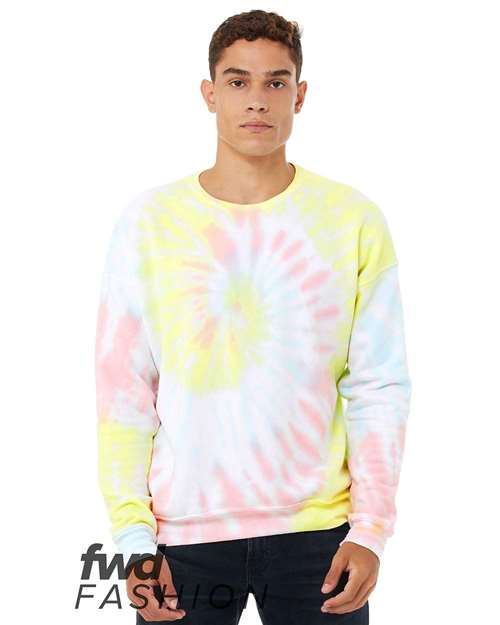 Unisex FWD Fashion Tie-Dyed Crewneck Sweatshirt - Rainbow Pastel Front