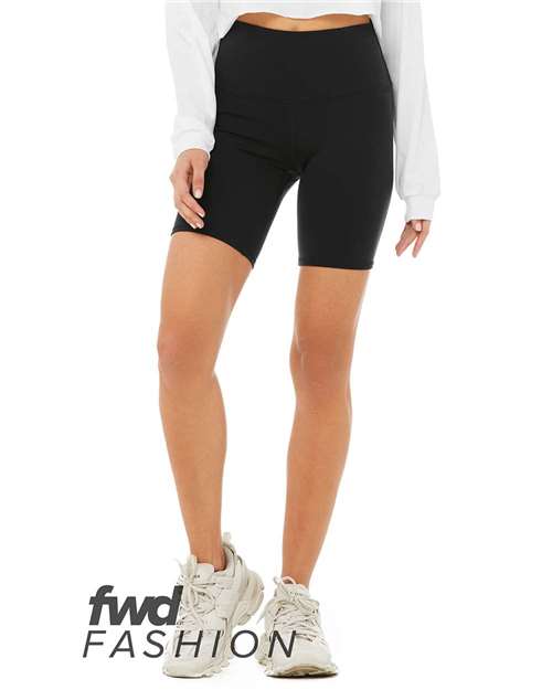 Women's FWD Fashion High Waist Biker Shorts - Black Front