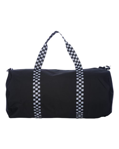 29L Day Tripper Duffel Bag - Black/ Checker Strap Front