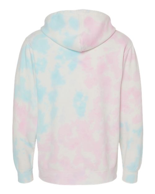 Unisex Midweight Tie-Dyed Hooded Sweatshirt - Tie Dye Cotton Candy Back