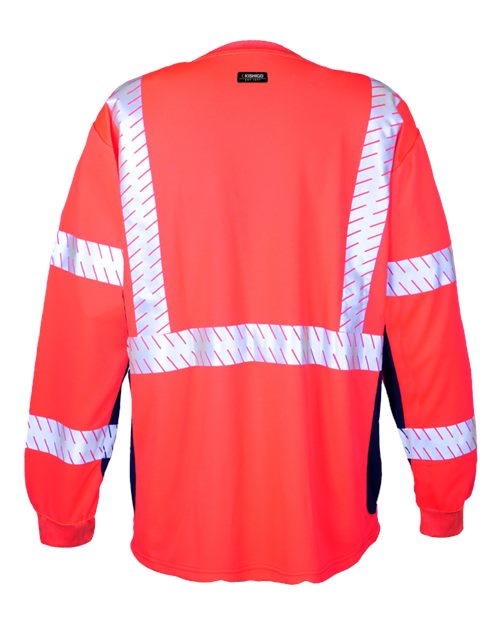 Unisex Premium Black Series® Long Sleeve T-Shirt - Fluorescent Red (9710) Back